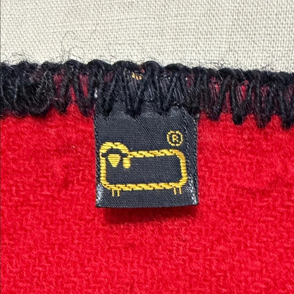 Red and Black Plaid Wool Scarf